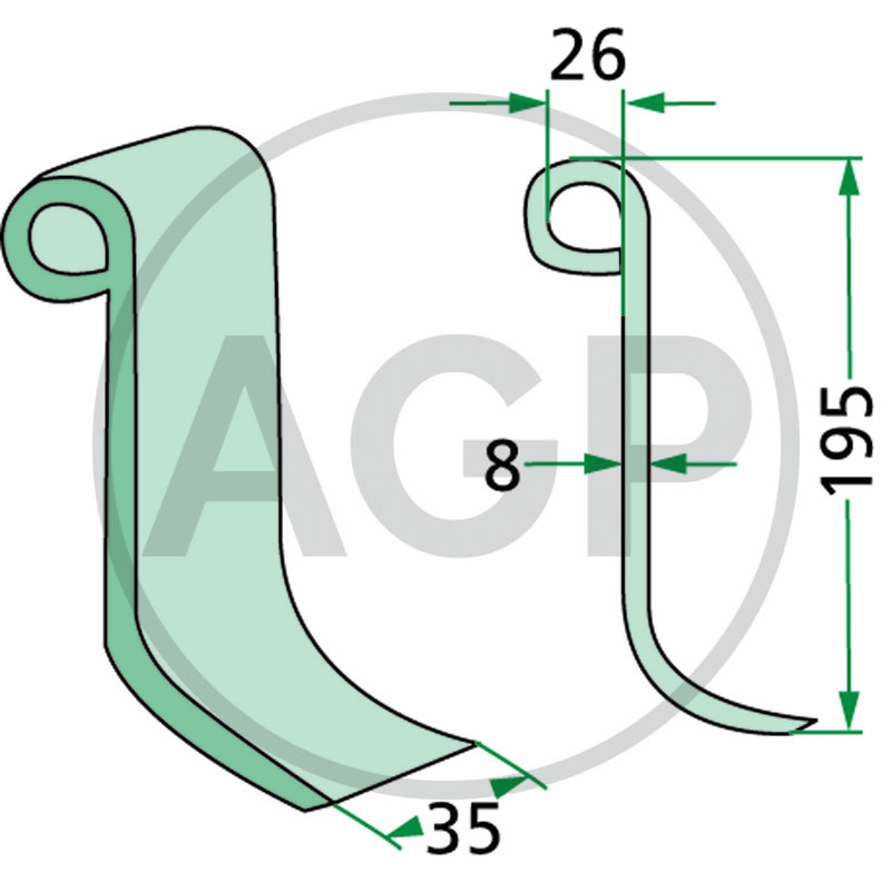Nůž mulčovače vhodný pro Kuhn, Nobili, Perugini