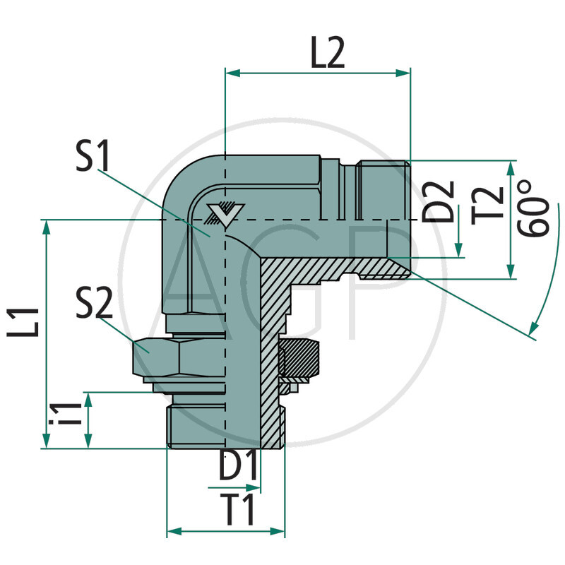 WEE AGR 1/4 - BSPP 1/4 90° VA