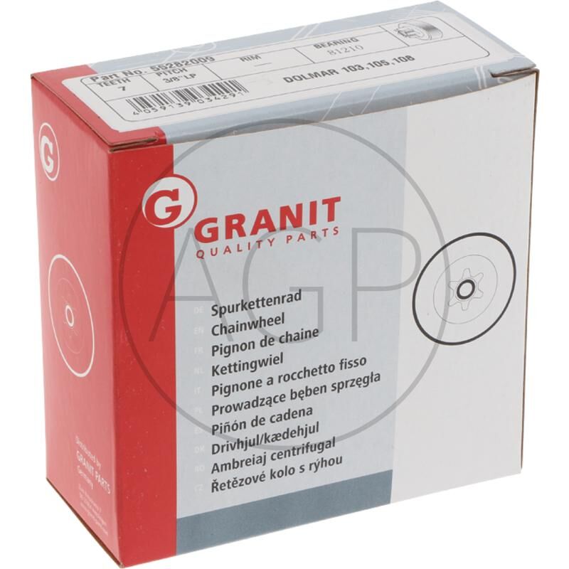 Řetězové kolo s rýhou pro Dolmar, počet zubů 7, rozteč řetězu 3/8 LoPro