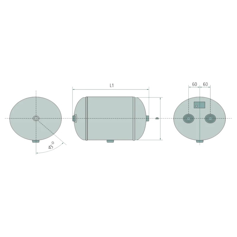 Vzduchojem o objemu 30 l pro stlačený vzduch k brzdám přívěsu a nákladnímu autu