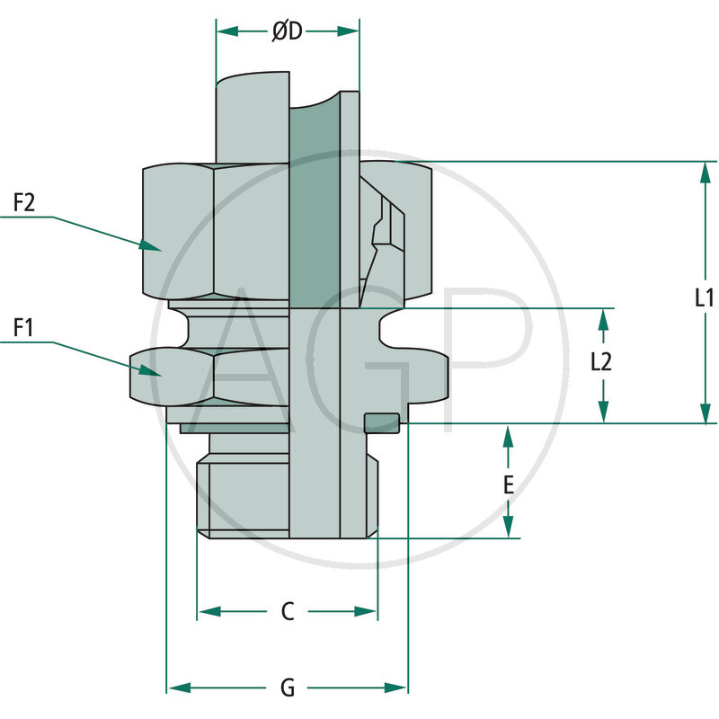 Stauff přímé šroubení se závitem M52 x 2 X-GEM 38 S 48 WD