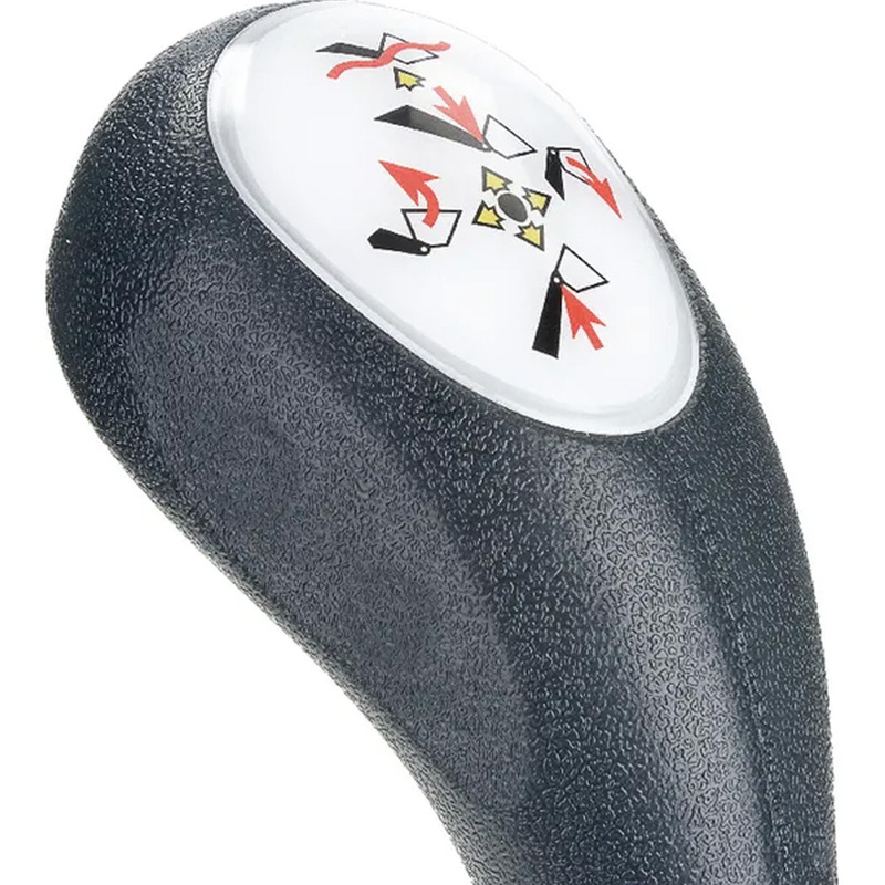 Joystick pro ovládání hydraulického rozvaděče pomocí lanovodů na kuličku s tlačítkem pro třetí funkci 