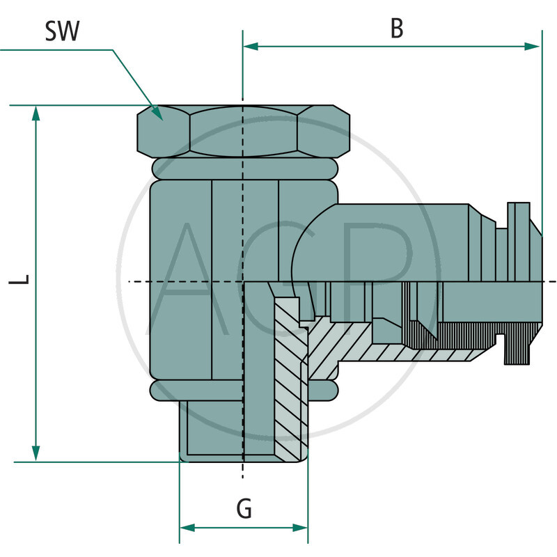 B-WSH-6-1/8-MSv Úhel-otočné šroubení