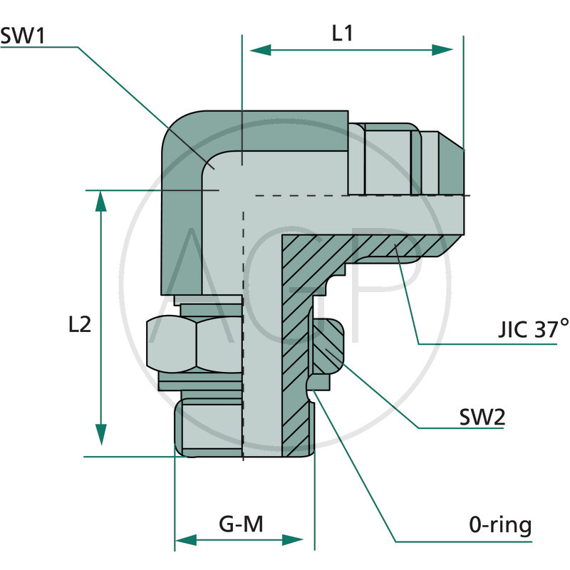 WAE 1.1/16 M-JIC x 3/4 M-BSP