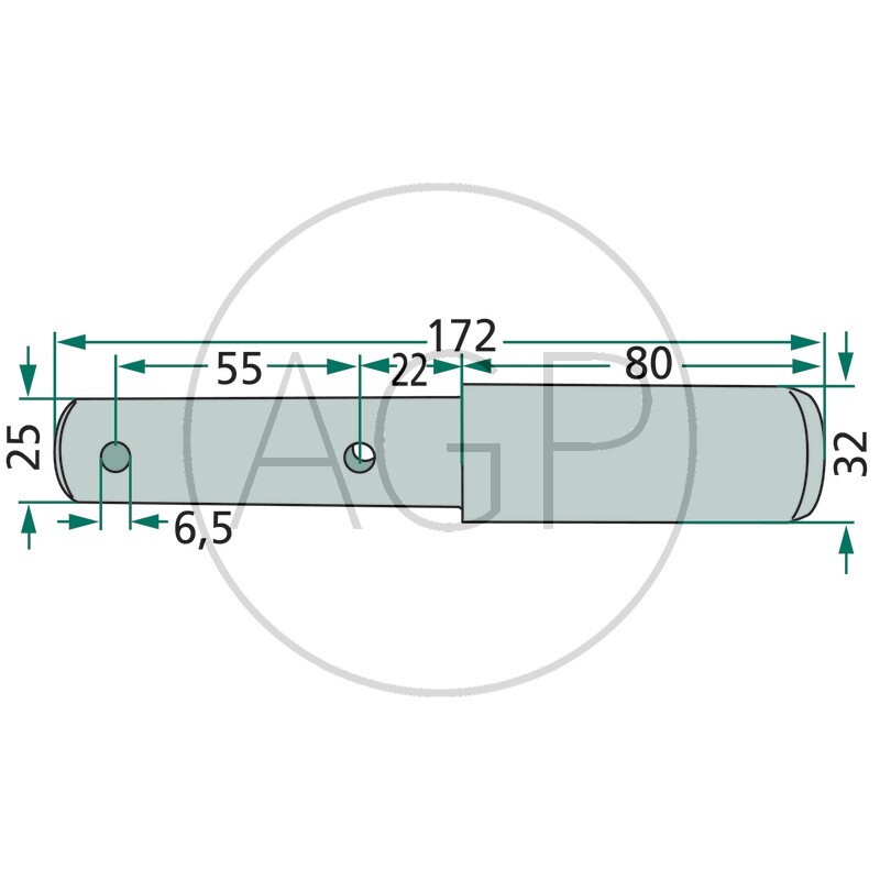 Stupňovitý kolík třetího bodu kat. 2-3 délka 172 mm