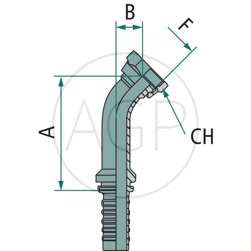 PN 25 DKORF 1.7/16 45° DS