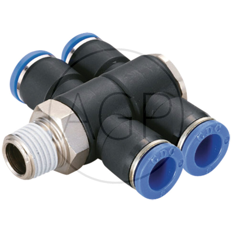 B-TVTEdk2-8-3/8-KU T-rozdělovač-šroubení