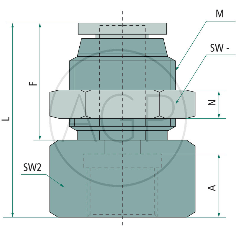 B-GAS-6-1/8-MSv-bl Přímé šroubení