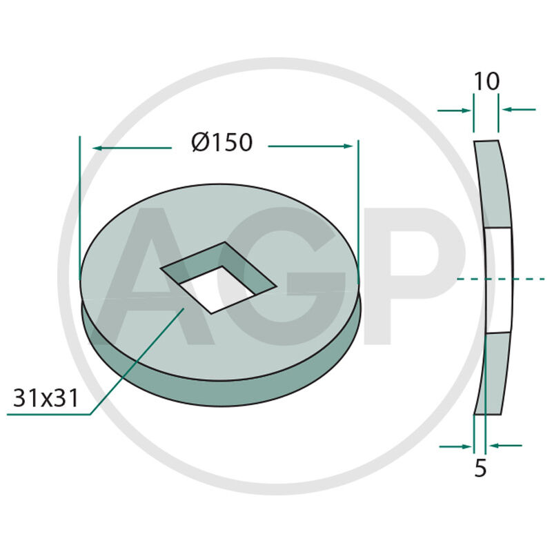 Kotouč pro nastavení vůle pro čtyřhrannou hřídel