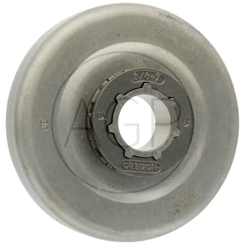 Řetězové kolo s rýhou pro Stihl, počet zubů 7, rozteč řetězu 3/8, na typy 112, 113, 114, 116, 117, 119, 120, 120 SUPER