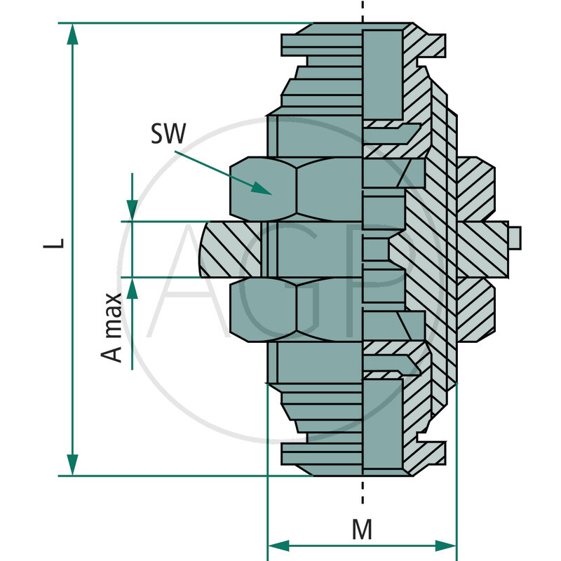 B-GSV-12-MSv Přímá přepážková spojka