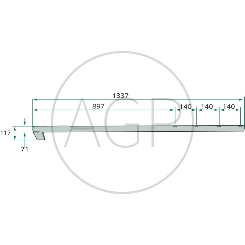 Levotočivý nosník pro shrnovací pera Fella, na typy 455DN, 456DN