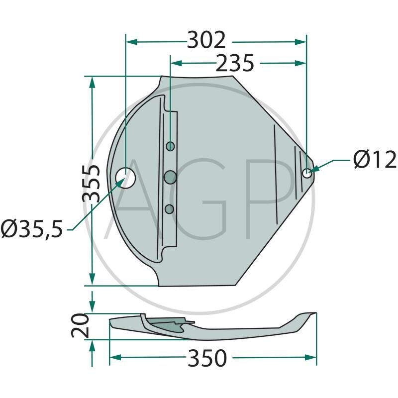 Splaz pravý pro Vicon/PZ, na série FM, KM, DMP