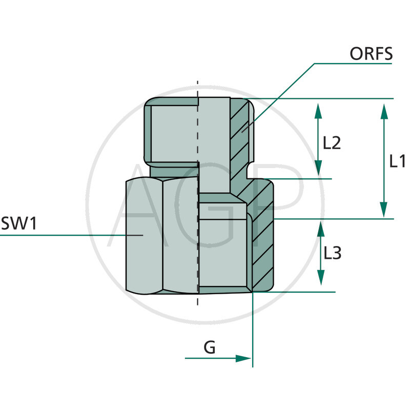 GA 13/16 M-ORFS x 1/4 F-BSP