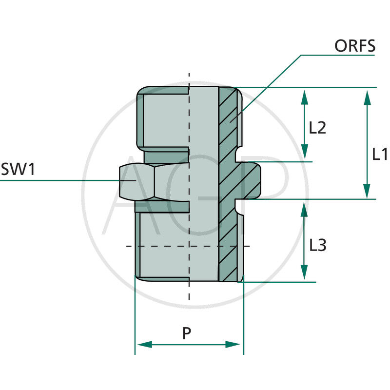 GA 13/16 M-ORFS x 3/8 M-NPTF