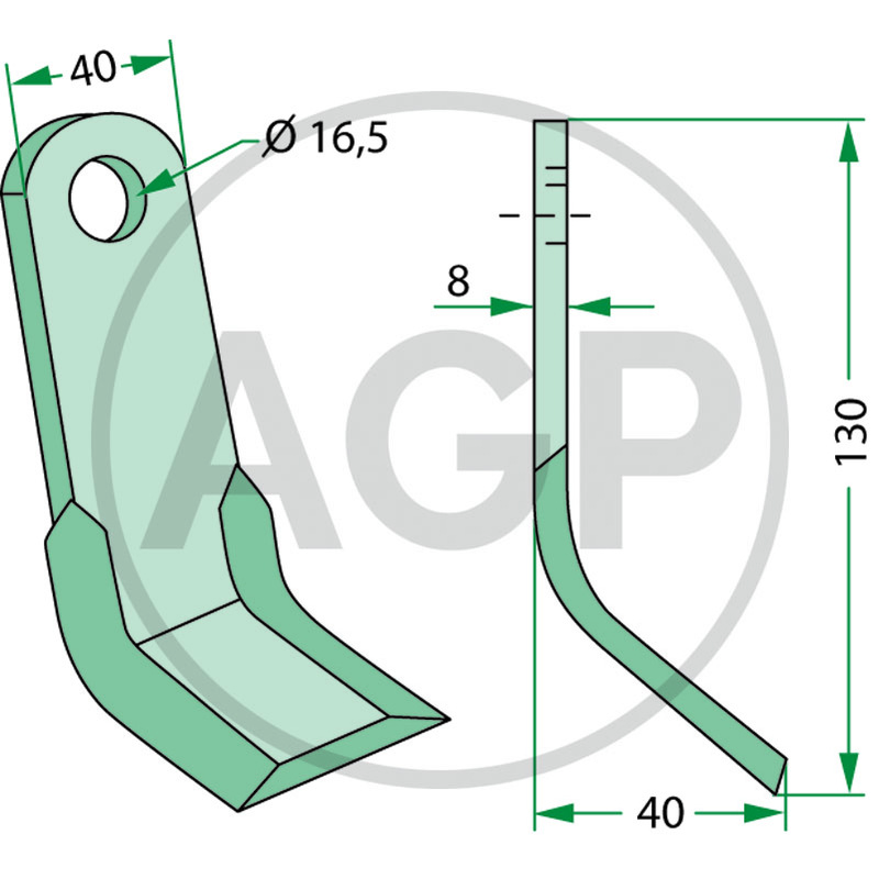Nůž mulčovače pro Ferri o tloušťce 8 mm