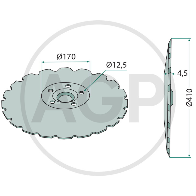 Výsevní disk secí botky Ø 410 mm vhodný pro Väderstad 