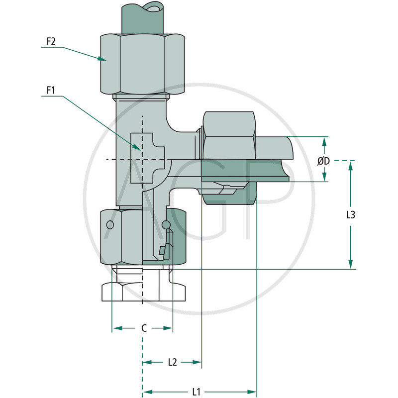 Stauff L-šroubení se závitem M24 x 1,5 X-ELV 16 S DKO