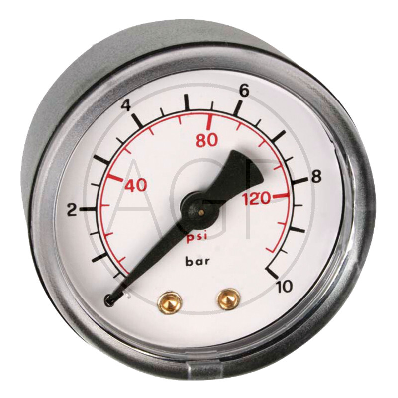 M-SH-40-0/10-1/8-KU-bar/psi Trubkový pružinový manometr