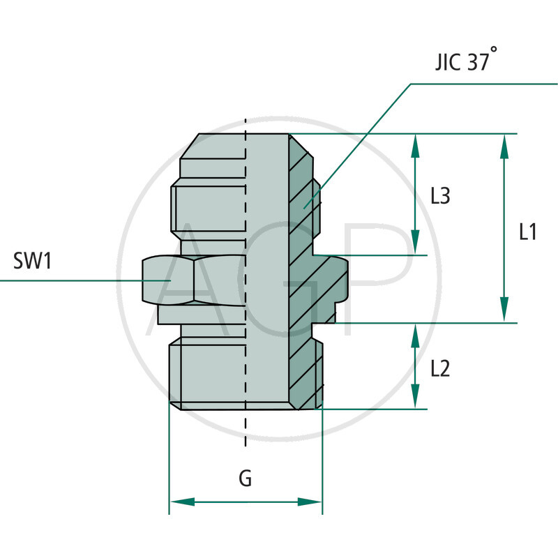 GA 1.1/16 M-JIC x 3/4 M-BSP-WD