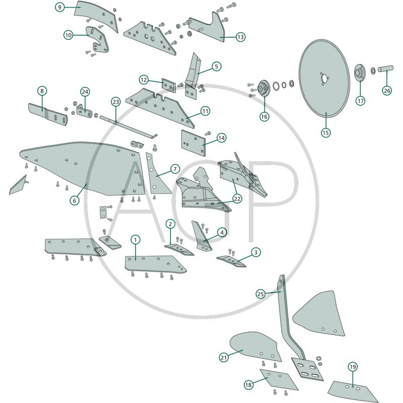 Pero odhrnovačky, pravé provedení, vhodné pro Kverneland, Fraugde