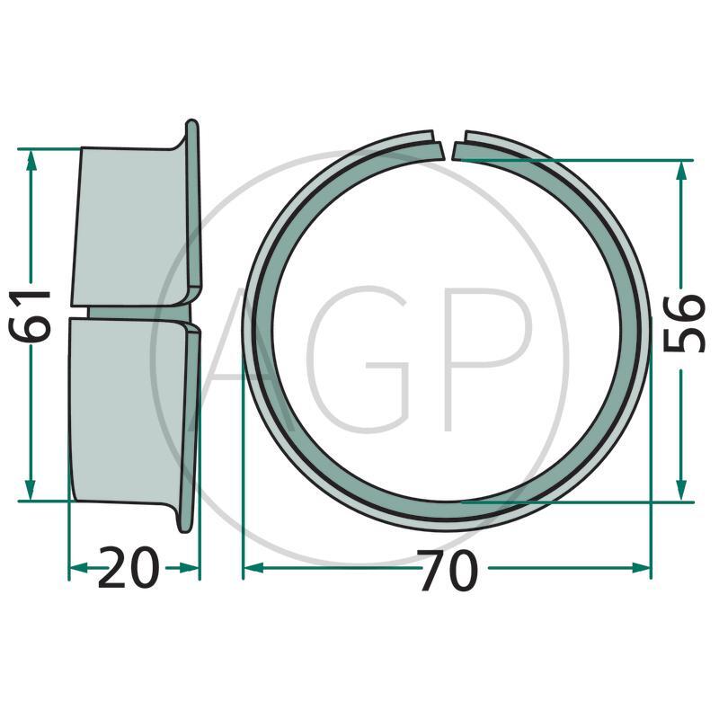 Přírubové pouzdro pro rameno rotoru Fella, na typy TS 780 Hydro, 781 Hydro, 1600 Hydro