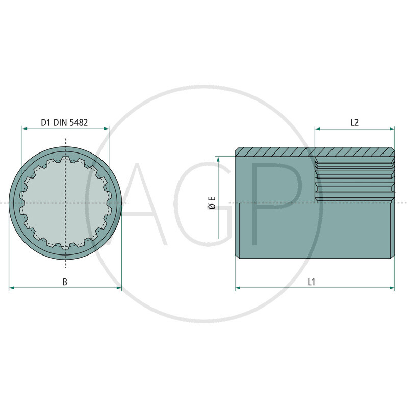 Objímka spojky 25x22 Z=14