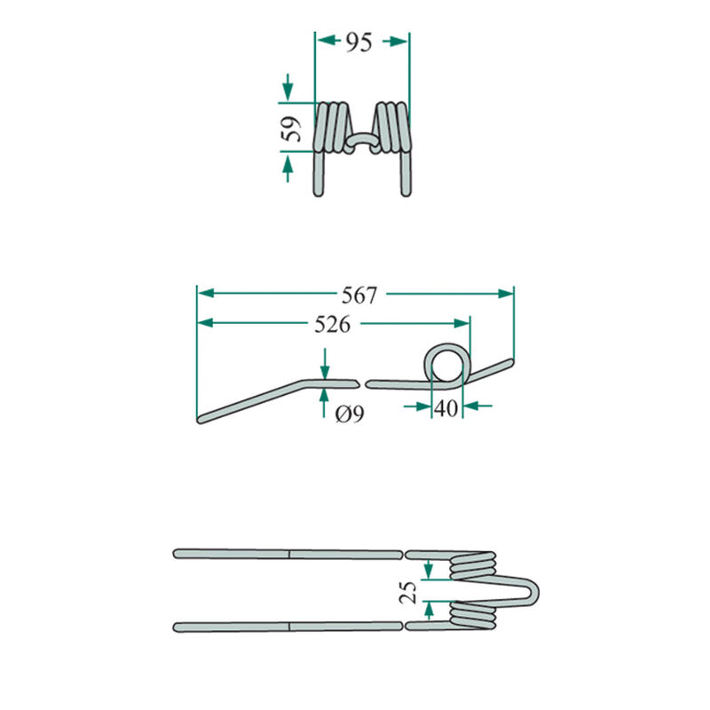 Pero shrnovače sena a slámy pro Deutz Fahr KS o celkové délce 567 mm