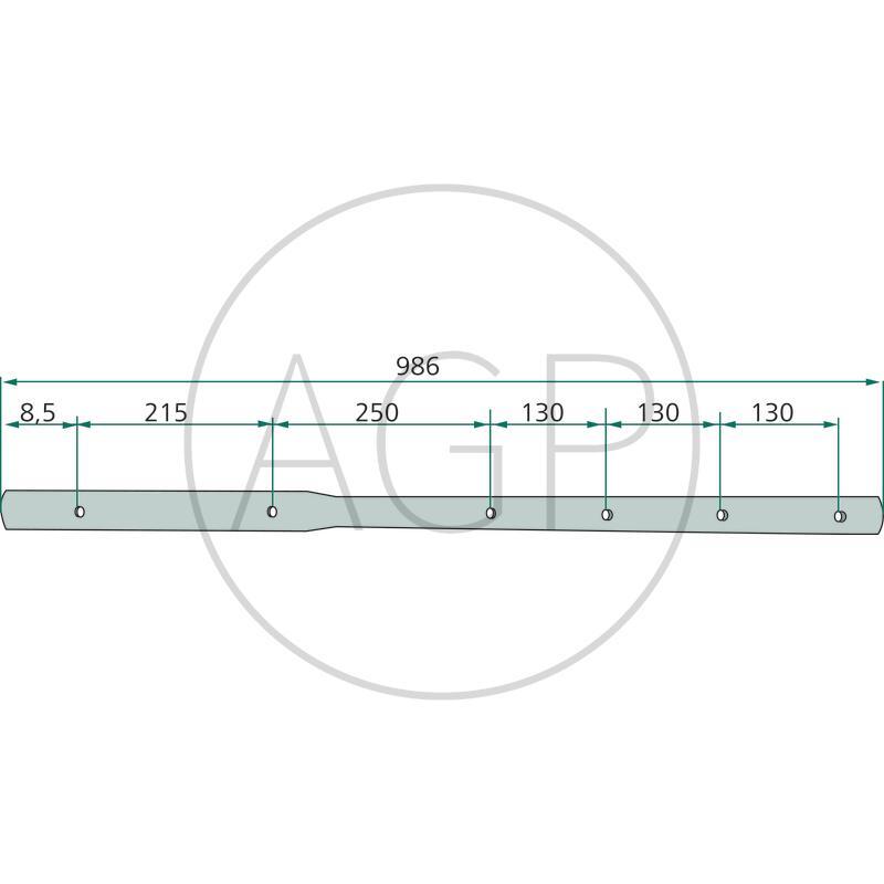 Rameno pera pravé ukládání pro Krone, délka 985 mm