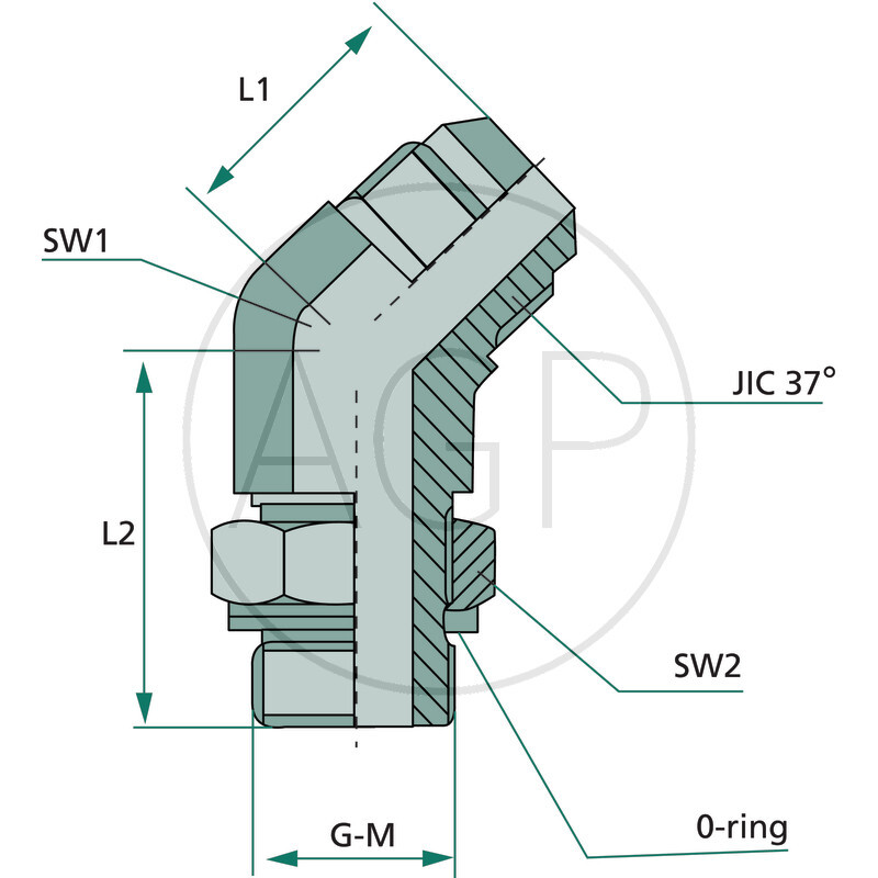 WAE 7/16 M-JIC x 1/8 M-BSP 45°