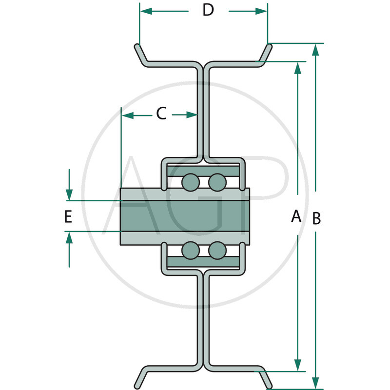 Vodící váleček, šířka 114,3 mm, vnitřní průměr 9,5 mm, drážka 19,1 mm
