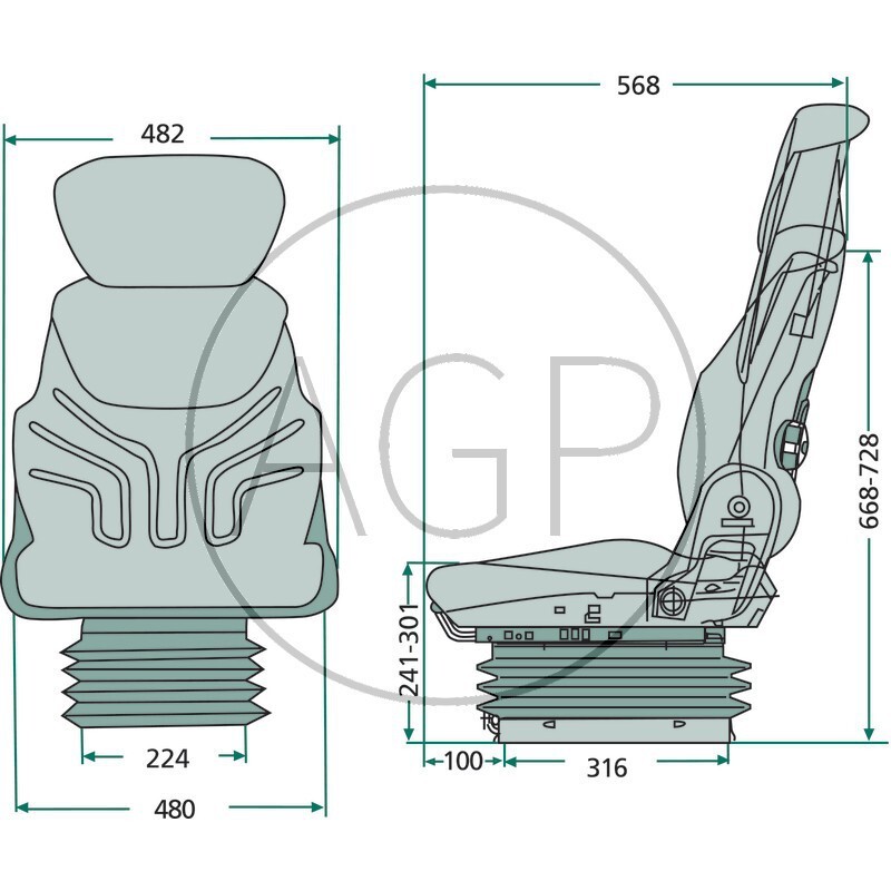 Traktorová sedačka Grammer Compacto Comfort W (MSG 93/721) do traktoru