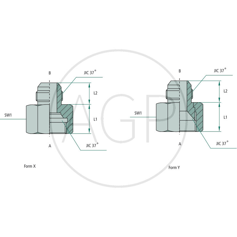 GA 7/8 F-JIC x 3/4 M-JIC