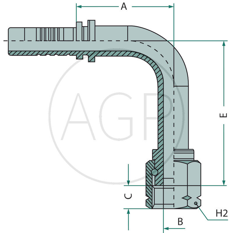 PN 16 DKJ 7/8 90° SL=65,5
