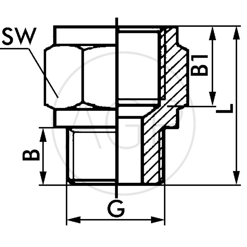 F-DAI-1/8-MSv Oboustranné šroubení