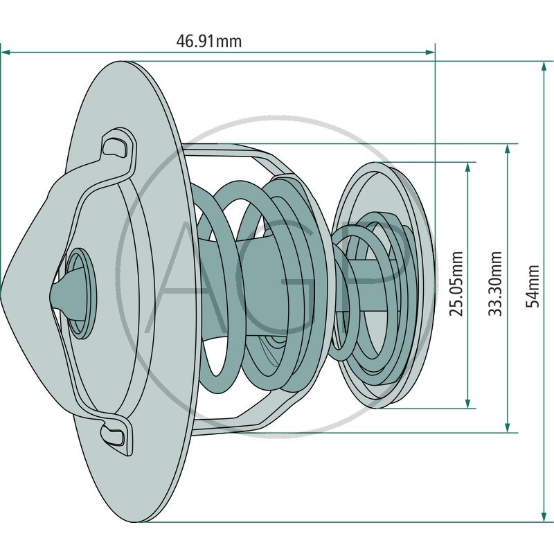 Termostat chladící kapaliny vhodný pro Case IH, Fiat, Ford, Laverda, New Holland, Steyr