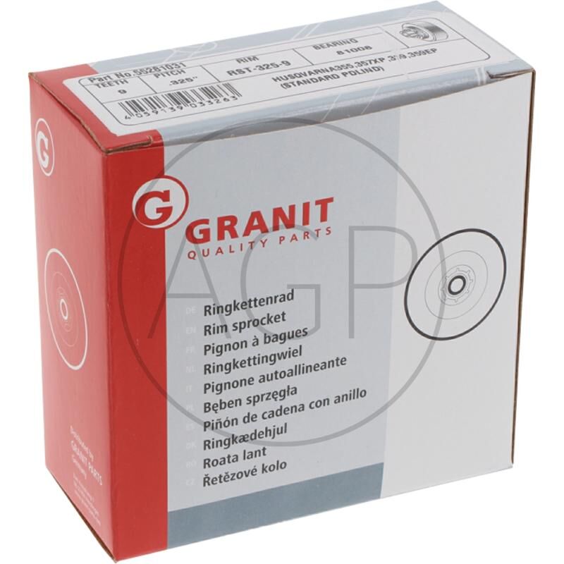 Řetězové kolo pro Husqvarna, rozteč řetězu 0,325, počet zubů 9, na sérii 300