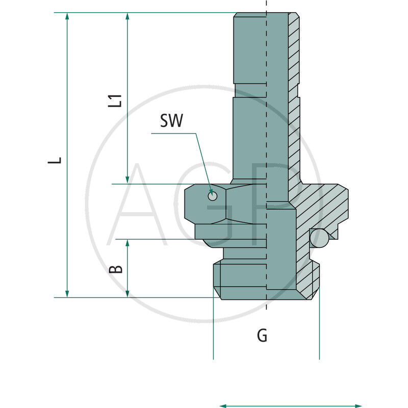B-GES-8-3/8-MSv Přímý šroubový konektor