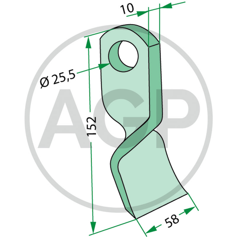 Nůž mulčovače přetočený vhodný pro Orsi