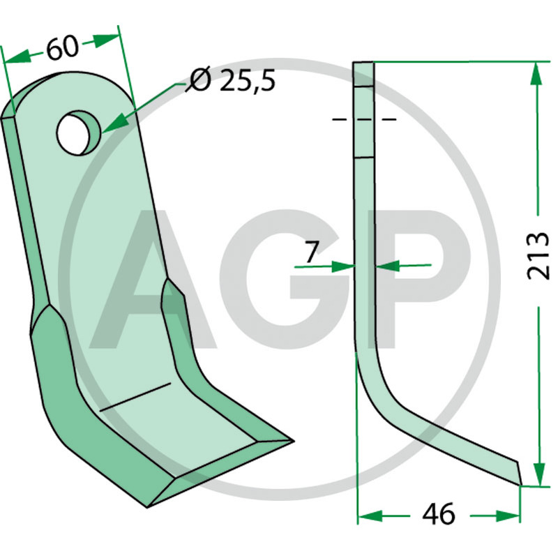 Nůž mulčovače pro Lagarde o tloušťce 7 mm