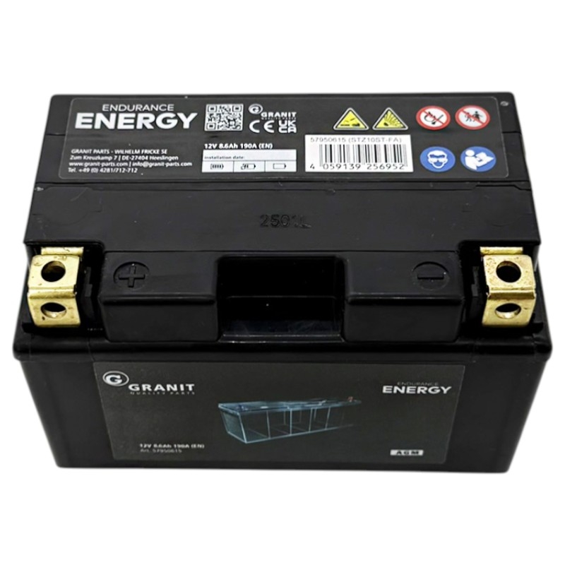 AGM baterie 12V kapacitě 8,6Ah bezúdržbová se startovacím proudem 190 A