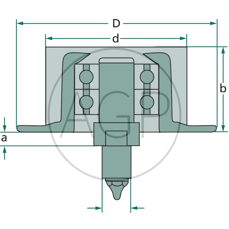 Vodící váleček se závitem průměr 100 mm, výška 76,5 mm pro bramborový kombajn Grimme