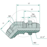 WSA 7/16 M-JIC x 7/16 M-JIC 45°