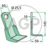 Nůž mulčovače pro Agrimaster o tloušťce 10 mm a průměru díry 25,5 mm