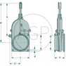 Šoupě 8 na fekální vůz mosazné s čtyřhrannou přírubou typ 0074 (7F2)
