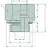 Adaptér GA 1/2 M x 3/4 F BSP L=46