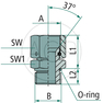 GA 3/4 FS-JIC x 3/4 M-UNF