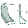 Mulčovací nůž o délce 130 mm a šířce 42 mm pro mulčovače Ferri 