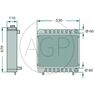 Chladič pro traktory John Deere o výšce 670 mm, šířce 530 mm a hloubce 110 mm