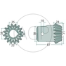 Kuželové ozubené kolo, vnitřní se 16 zuby, vhodné pro Stoll (JF-Stoll) na typy Z 450